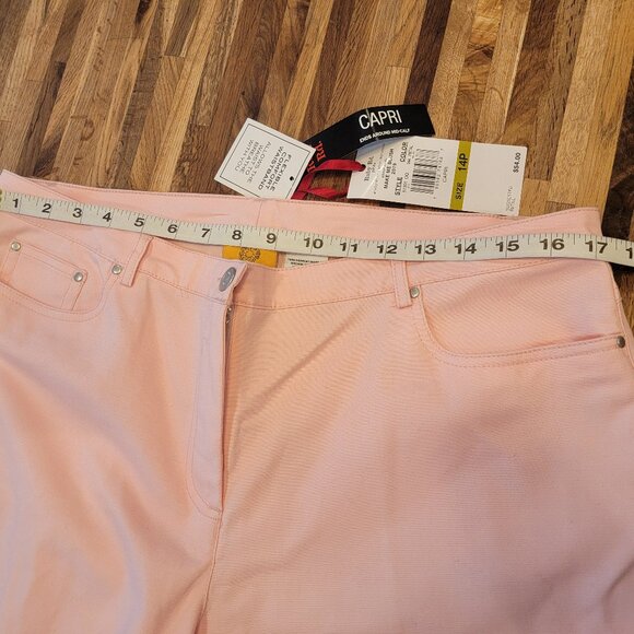 Ruby Rd. Make Me Blush Pink Capri Pants with Shell Button Accents - Picture 7 of 10